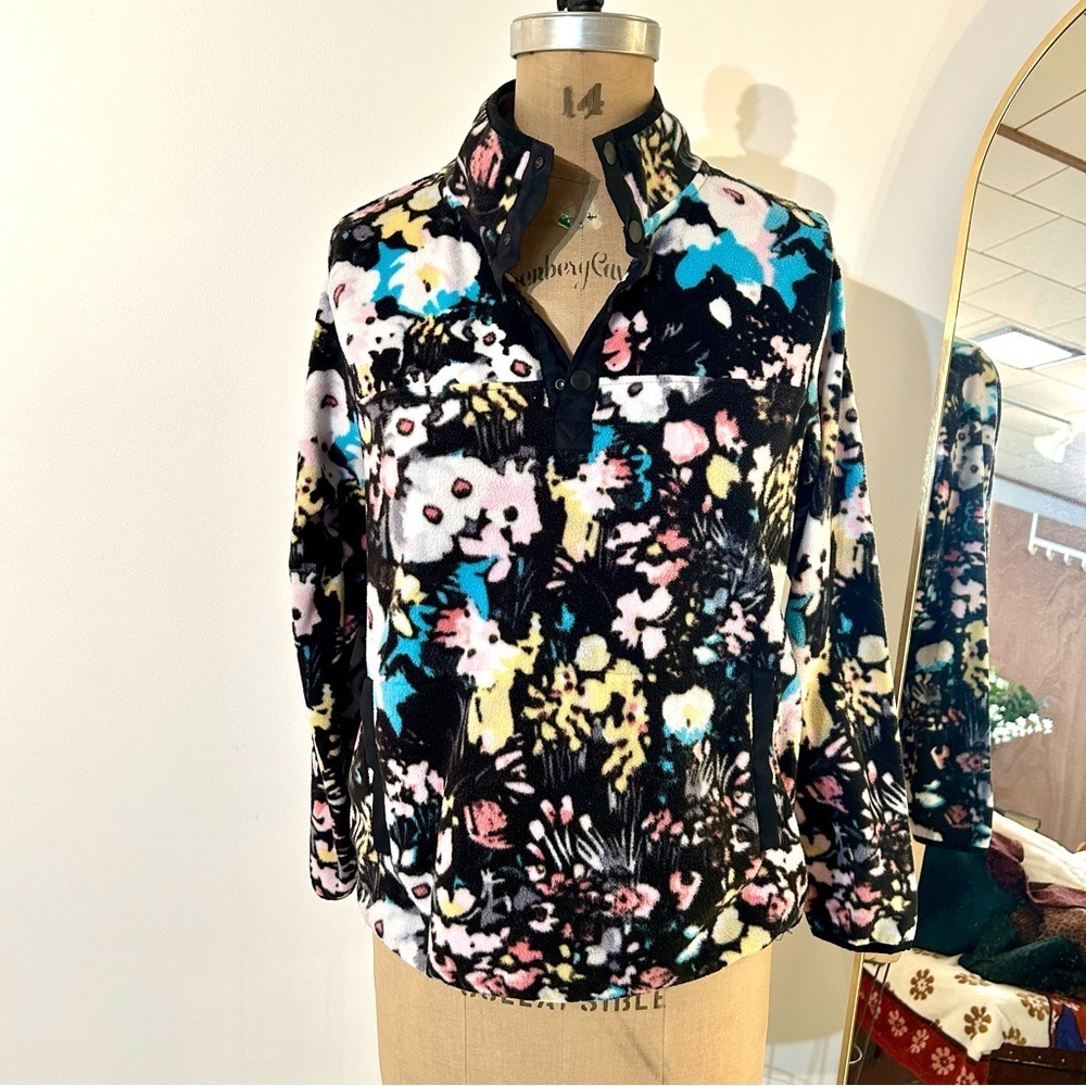 Vera Bradley Women’s Black colorful Sporty Fleece Popover Sz M